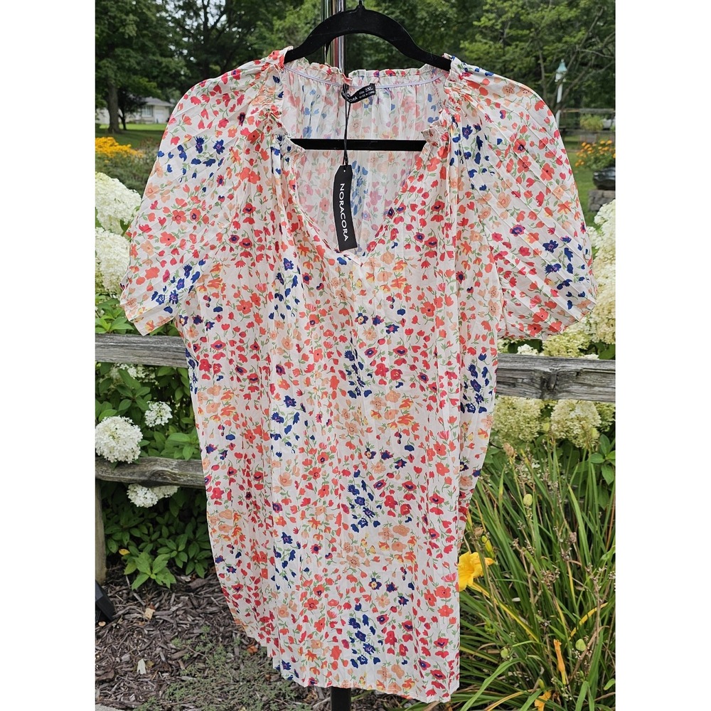 Noracora Woman's Floral Short‎ Sleeves Blouse - Size 3 XL Spring/Summer  NWT